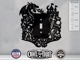 Dungeons and Dragons Scene Light Switch Plate Cover - Custom Acrylic Wall Decor - Toggle Rocker Outlet - OwlTopThat