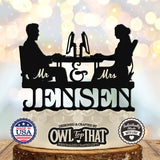 Gamer Couple Custom Wedding Cake Topper - PC Gaming Bride and Groom - Personalized Mr & Mrs Name - Gamer Themed - OwlTopThat