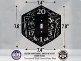 Dungeons and Dragons D20 Dice Light Switch Plate Cover - Custom Acrylic Wall Decor - Toggle Rocker Outlet - OwlTopThat