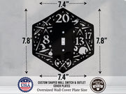 Dungeons and Dragons D20 Dice Light Switch Plate Cover - Custom Acrylic Wall Decor - Toggle Rocker Outlet - OwlTopThat