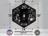 Dungeons and Dragons D20 Dice Light Switch Plate Cover - Custom Acrylic Wall Decor - Toggle Rocker Outlet - OwlTopThat