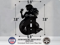 Mermaid Light Switch Plate Cover - Custom Acrylic Wall Decor - Toggle Rocker Outlet - OwlTopThat