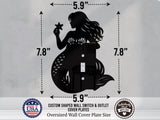 Mermaid Light Switch Plate Cover - Custom Acrylic Wall Decor - Toggle Rocker Outlet - OwlTopThat