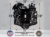 Dungeons and Dragons Scene Light Switch Plate Cover - Custom Acrylic Wall Decor - Toggle Rocker Outlet - OwlTopThat