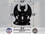 Dragon Wall Switch Cover Plate for Standard Size Toggle, Rocker, Duplex Double Outlet, and Blank Wall Plates - OwlTopThat
