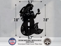 Mermaid Light Switch Plate Cover - Custom Acrylic Wall Decor - Toggle Rocker Outlet - OwlTopThat