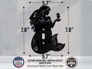 Mermaid Light Switch Plate Cover - Custom Acrylic Wall Decor - Toggle Rocker Outlet - OwlTopThat