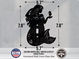 Mermaid Light Switch Plate Cover - Custom Acrylic Wall Decor - Toggle Rocker Outlet - OwlTopThat