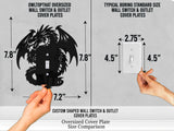 Dragon Light Switch Plate Cover - Custom Acrylic Wall Decor - Toggle Rocker Outlet - OwlTopThat