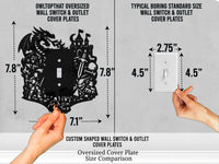 Dungeons and Dragons Scene Light Switch Plate Cover - Custom Acrylic Wall Decor - Toggle Rocker Outlet - OwlTopThat