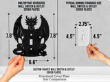 Dragon Wall Switch Cover Plate for Standard Size Toggle, Rocker, Duplex Double Outlet, and Blank Wall Plates - OwlTopThat