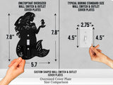 Mermaid Light Switch Plate Cover - Custom Acrylic Wall Decor - Toggle Rocker Outlet - OwlTopThat