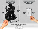 Mermaid Light Switch Plate Cover - Custom Acrylic Wall Decor - Toggle Rocker Outlet - OwlTopThat