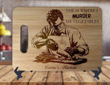 Serial Killer Funny - Personalized Name - Kitchen Housewarming Wedding Gift Sign - Custom Engraved Bamboo Display Cutting Board - OwlTopThat