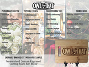 Monogram Floral Elegant Last Name Date Personalized Custom Engraved Anniversary Decor Housewarming Wedding Gift Display Cutting Board - OwlTopThat