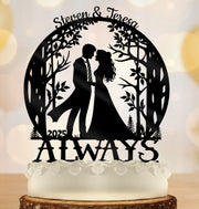 Wizard Wedding Cake Topper- Renaissance - Personalized Date - Fantasy Themed - Custom Wedding Cake Topper (Copy) - OwlTopThat