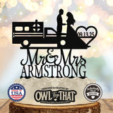 Ambulance Personalized with Name & Date Wedding Cake Topper
