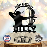 Archer Hunter Custom Birthday Cake Topper -  Personalized Name