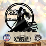 Custom Fantasy Couple Wedding Cake Topper - Personalized Names & Date - Romantic Wedding Decor