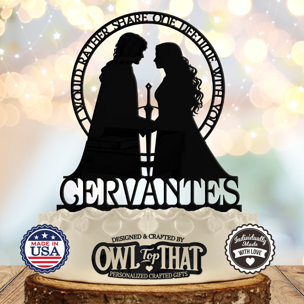 Elf Princess and King - I Would Rather Share One Lifetime With You - Personalized - Fantasy Themed - Renaissance - Wedding Cake Topper - OwlTopThat