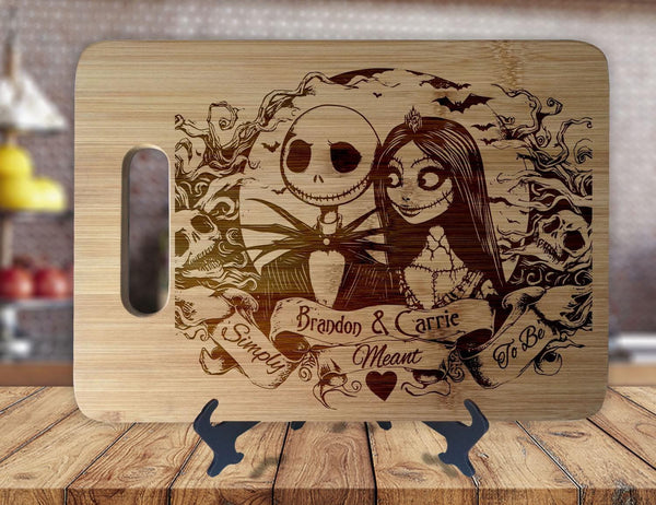 Jack and Sally Personalized Custom Cutting Board Anniversary Kitchen Housewarming Wedding Gift Sign - OwlTopThat