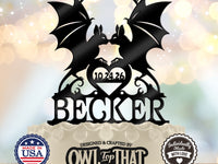 Bat Couple Custom Cake Topper - Personalized Names and Date - Gothic Wedding Decor