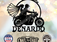 Motorcycle Wedding Cake Topper - Personalized Last Name - Custom Biker Wedding Decor
