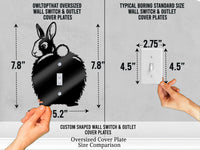 Bunny Butt Light Switch Plate Cover – Acrylic Pet Room Decor Wall Plate
