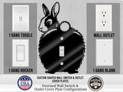 Bunny Butt Light Switch Plate Cover – Acrylic Pet Room Decor Wall Plate