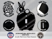 Bunny Butt Light Switch Plate Cover – Acrylic Pet Room Decor Wall Plate