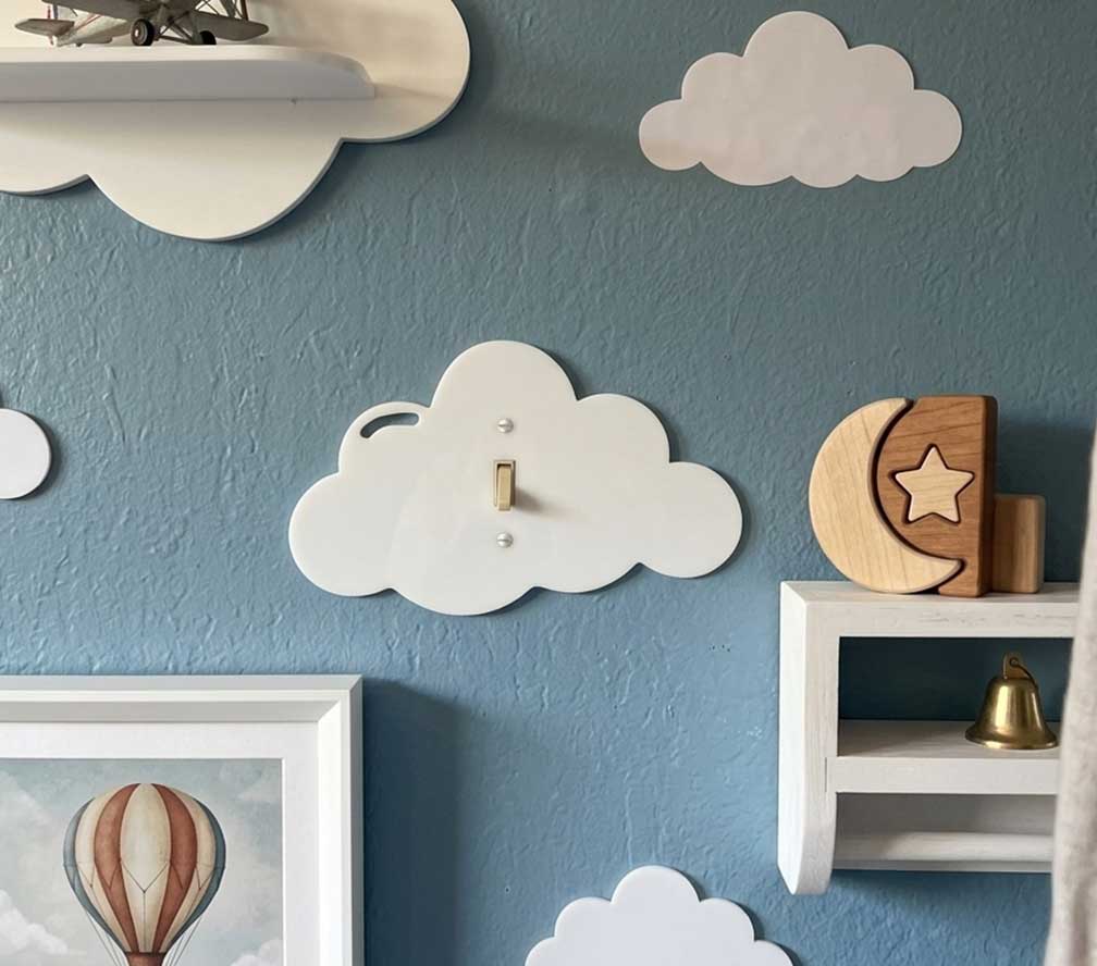 Nursery Cloud Switch Plate Display
