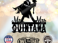 Western Couple Custom Wedding Cake Topper - Personalized Name - Cowboy Cowgirl Weddings
