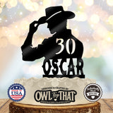 Cowboy Custom Birthday Cake Topper - Personalized Name & Age - Western Party Themed