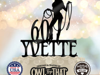 Cowgirl Woman Custom Birthday Cake Topper - Personalized Name & Age - Western Party Themed
