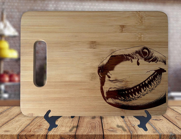 Shark Peeking Funny Cutting Board - OwlTopThat
