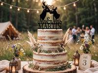 Buck and Doe Wedding Cake Topper Hunting Couple - OwlTopThat