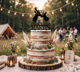 Buck and Doe Wedding Cake Topper Hunting Couple - OwlTopThat