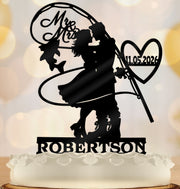 Fishing Wedding Cake Topper Hunting Couple Outdoor Weddings - OwlTopThat