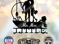 Fishing Couple Boating Adventure – Personalized Last Name Wedding Cake Topper - OwlTopThat
