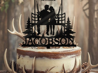 Hunting Wedding Cake Topper Hunting Couple Bride and Groom - OwlTopThat