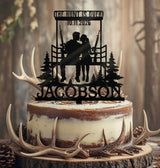 Hunting Wedding Cake Topper Hunting Couple Bride and Groom - OwlTopThat