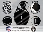Guinea Pig Butt Light Switch Plate Cover – Acrylic Pet Room Decor Wall Plate