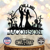 Halloween Gothic Couple Personalized Wedding Cake Topper - OwlTopThat