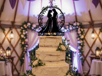 Arwen and Aragorn - Renaissance - Personalized Date - Fantasy Themed - Custom Wedding Cake Topper - OwlTopThat
