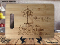 Tree of Gondor - Personalized Name & Date - Kitchen Housewarming Wedding Gift Sign - Custom Engraved Bamboo Display Cutting Board - OwlTopThat
