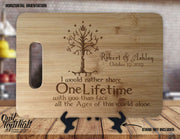 Tree of Gondor - Personalized Name & Date - Kitchen Housewarming Wedding Gift Sign - Custom Engraved Bamboo Display Cutting Board - OwlTopThat