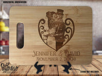 Gothic Day of the Dead - Personalized Name & Date - Kitchen Housewarming Wedding Gift Sign - Custom Engraved Bamboo Display Cutting Board - OwlTopThat