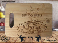 Wizard Name's Kitchen I Solemnly Swear My Cooking's So Good  - Personalized Name - Custom Engraved Bamboo Display Cutting Board - OwlTopThat