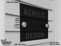 Nautical Whale Personalized Name Initial with House Numbers Outdoor Indoor Floating Acrylic Signage with 1 inch Standoff Mounting Screws - OwlTopThat