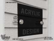 Nautical Whale Personalized Name Initial with House Numbers Outdoor Indoor Floating Acrylic Signage with 1 inch Standoff Mounting Screws - OwlTopThat